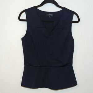 The Limited Navy Blue Sleeveless Peplum Blouse with Stretch Women's Size S
